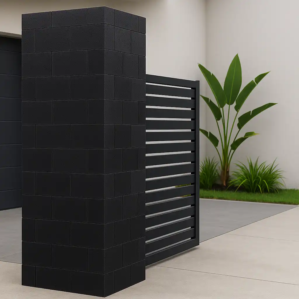 Pagar rumah batu alam candi hitam