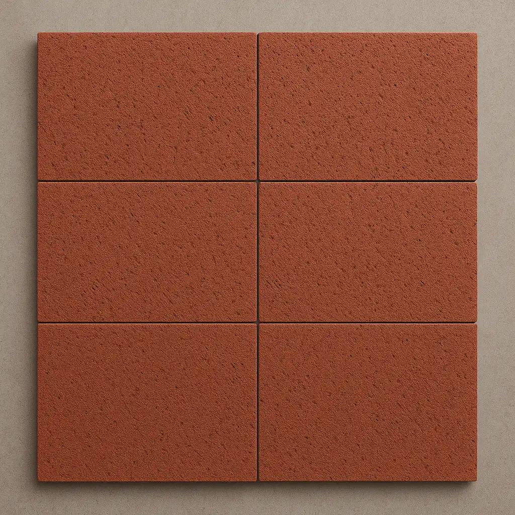 Batu candi merah finishing rata alam (RTA) untuk aksen fasad villa