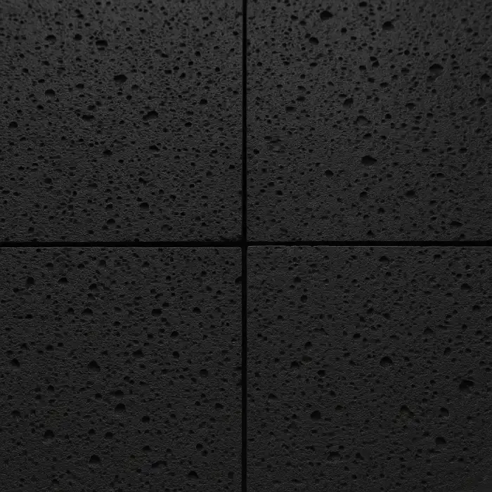 Lava stone hitam berpori untuk dinding kolam dan landscape