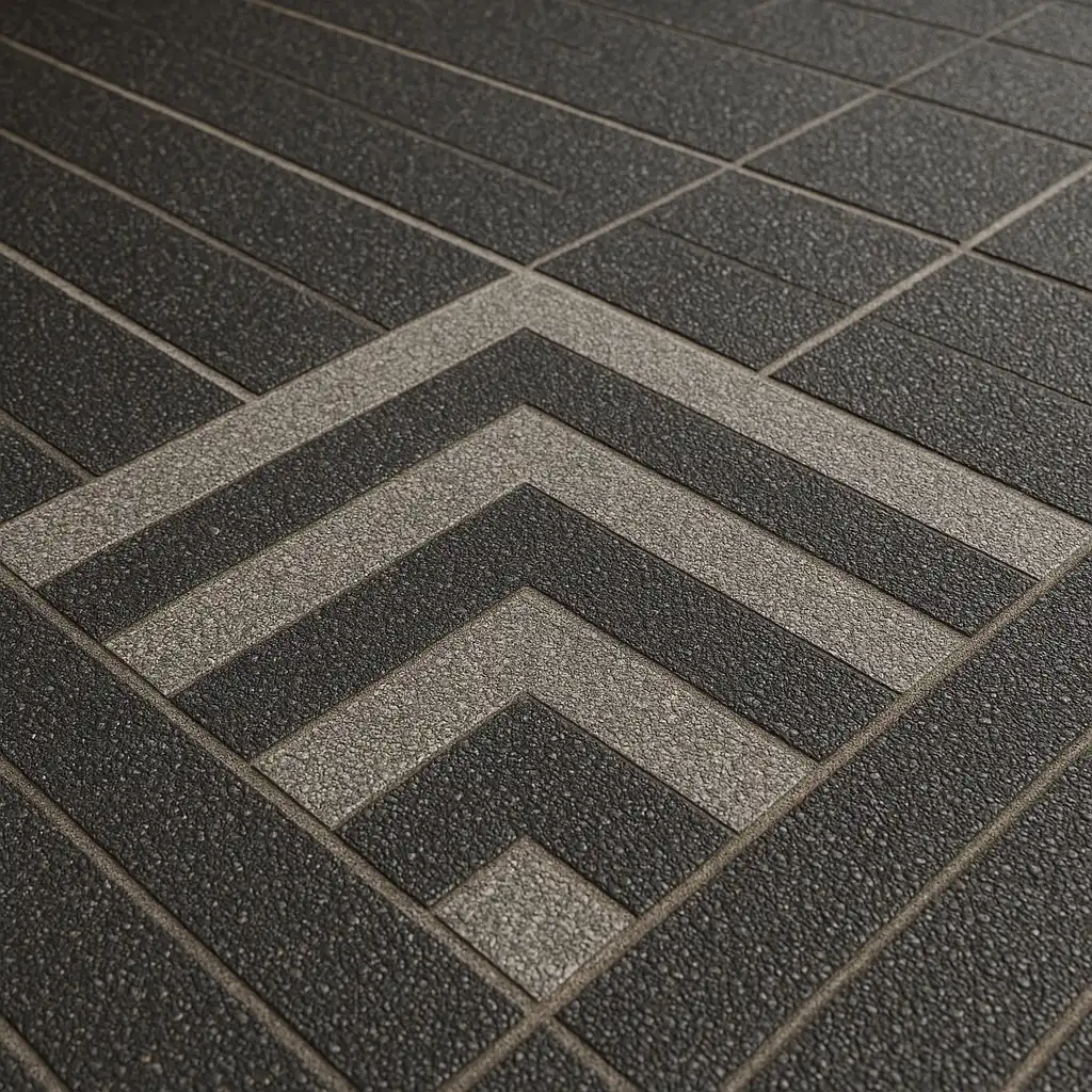 Batu sikat ampyangan dengan motif custom untuk carport rumah