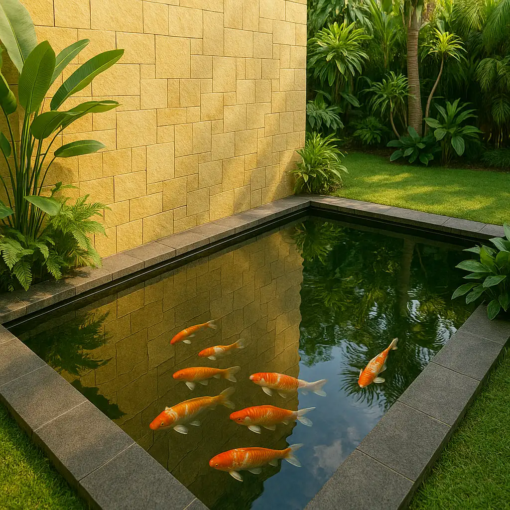 Batu Palimanan digunakan untuk dekorasi taman